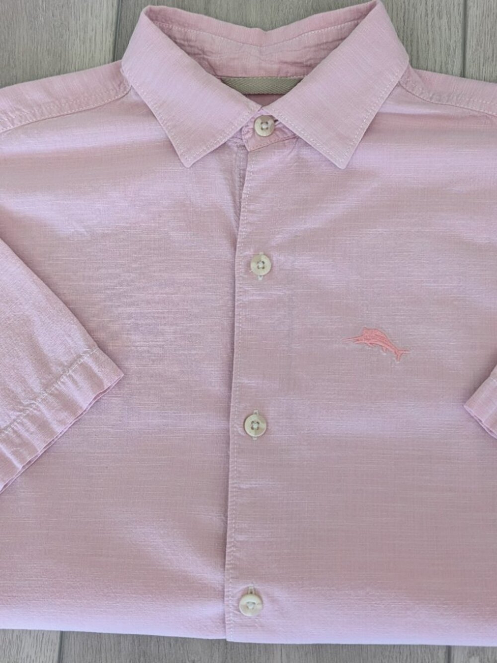 Tommy Bahama Men’s Short Sleeve Button Down Shirt Size S (Pink)